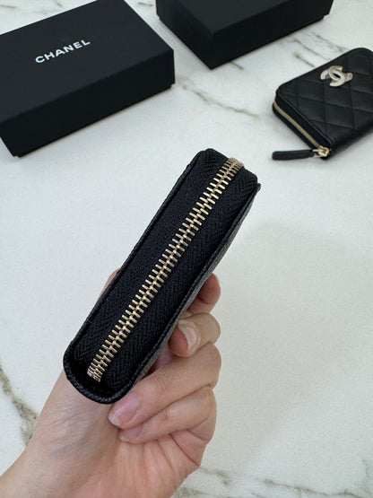 CHANEL 24B半鑽扣 加大零錢包 可放對摺紙幣