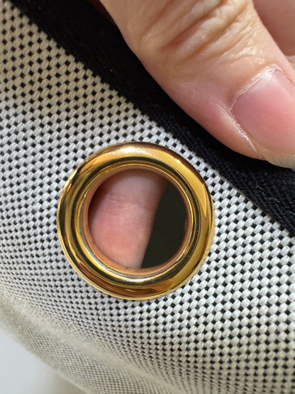 HERMES Mini Herbag 熊貓色 金扣 H Viking 帆布