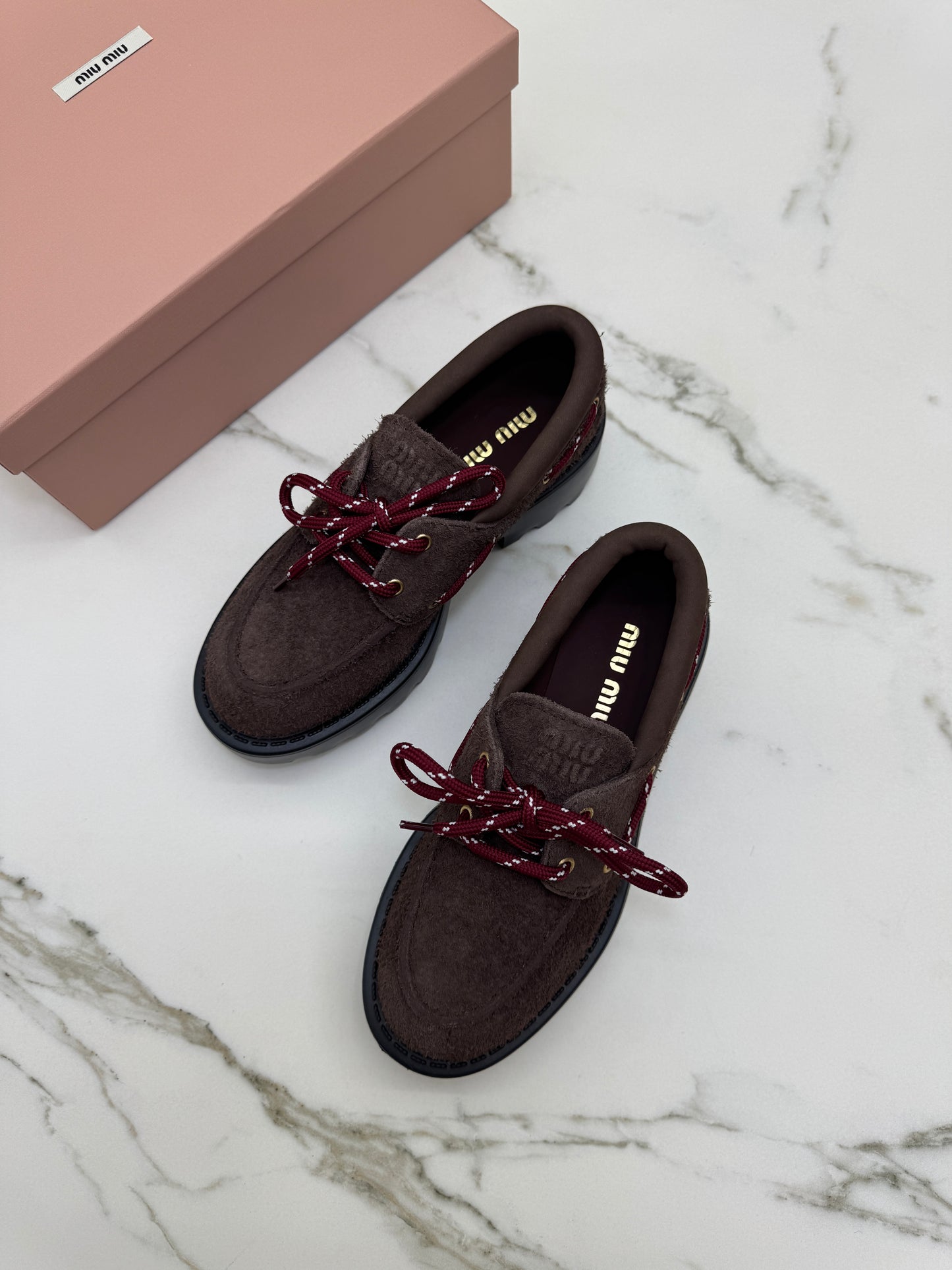 MIU MIU 絨面厚底 Loafers