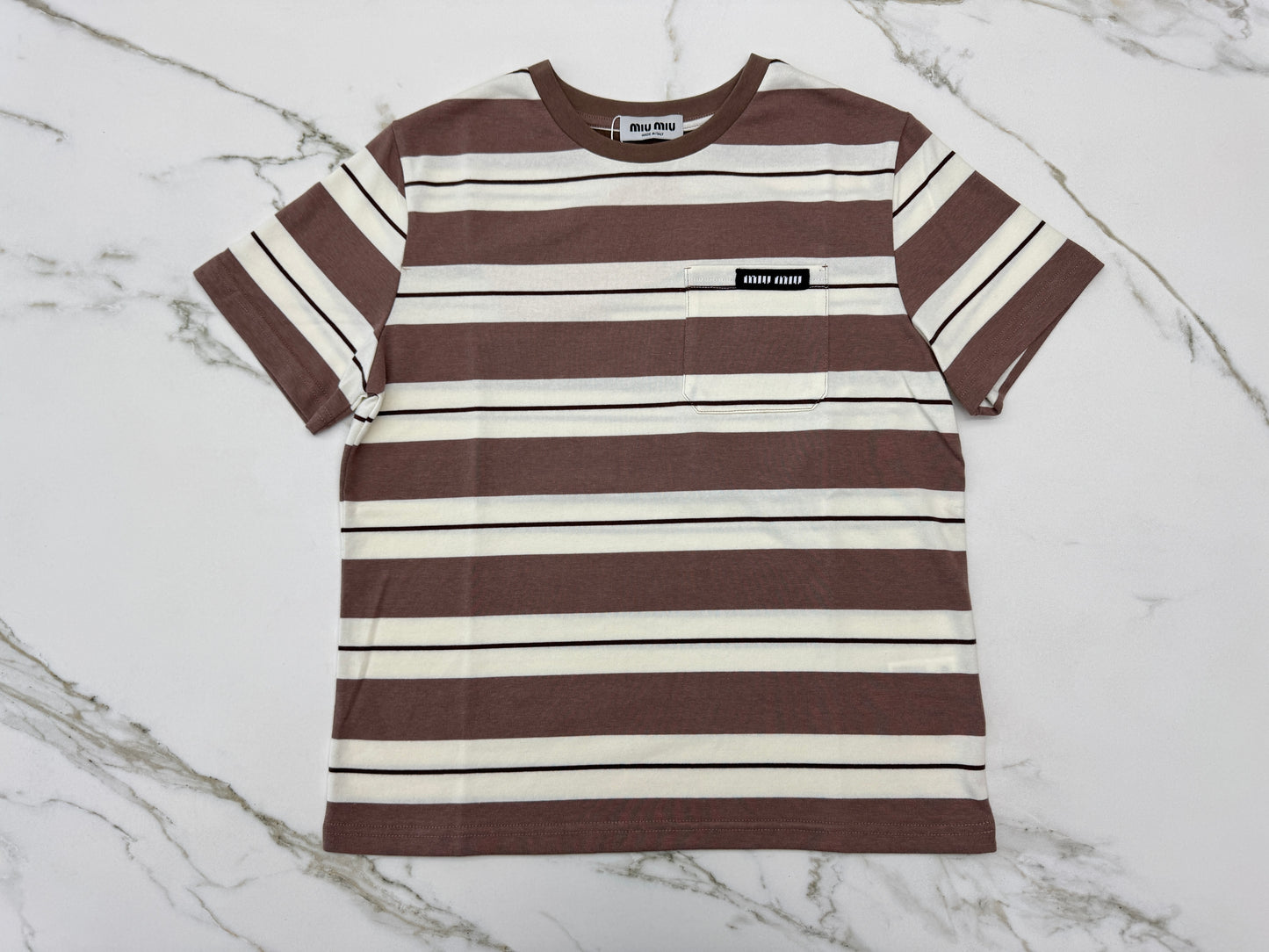 MIU MIU 針織條紋T恤