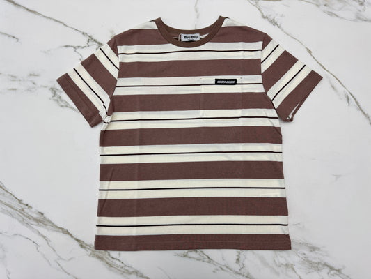 MIU MIU 針織條紋T恤