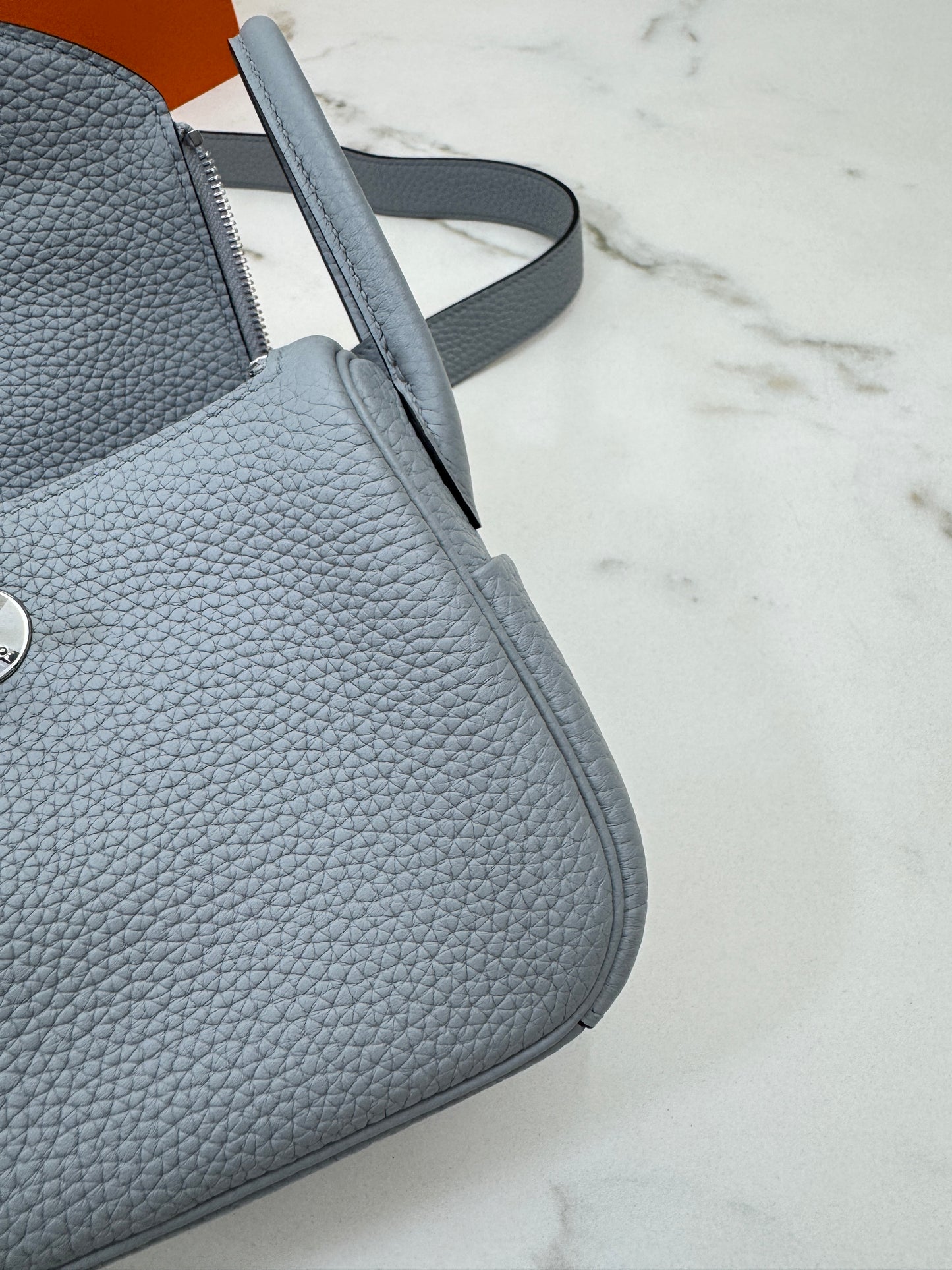 HERMES Mini Lindy II 木偶灰銀扣 TC Gris Platin PHW