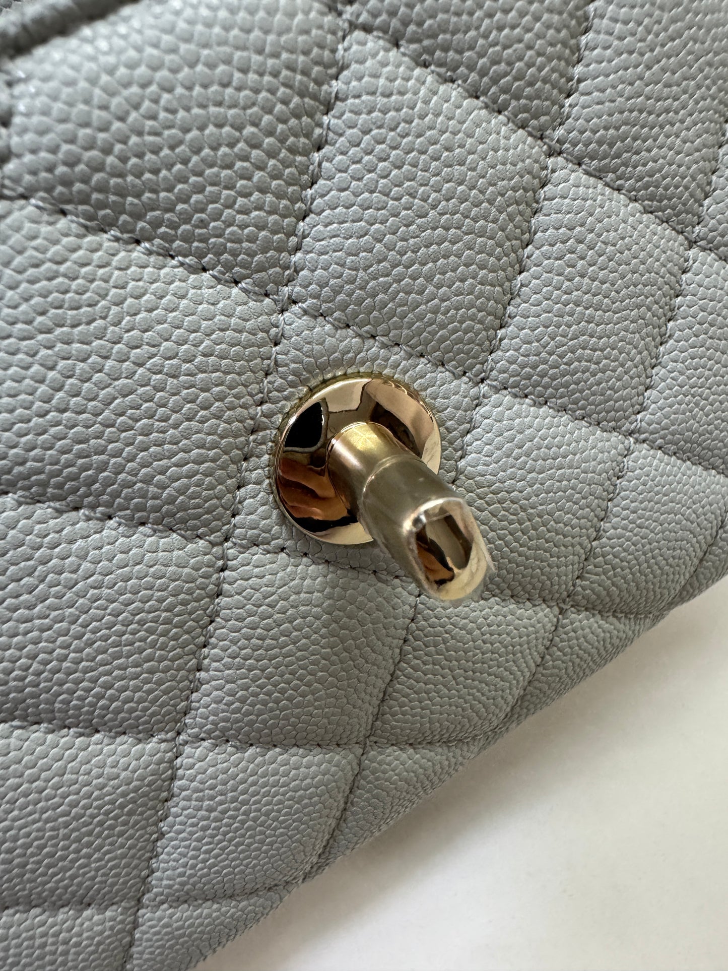 CHANEL 超Mini Coco Handle 24K 灰藍色