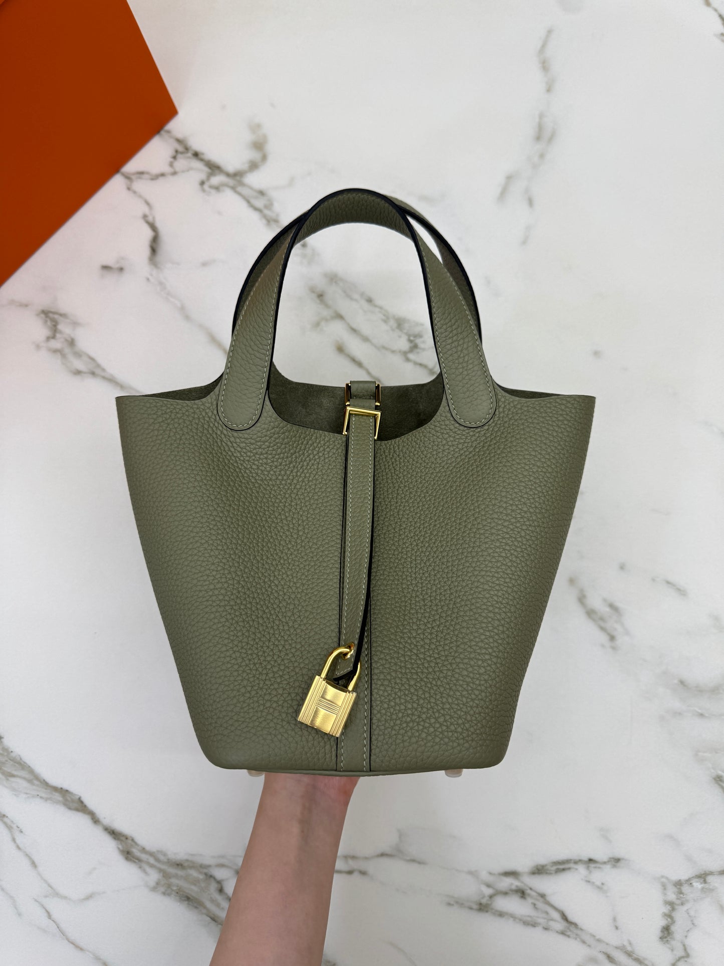 HERMES Picotin Lock 18 鼠尾草綠金扣 Q1 Sauge GHW￼