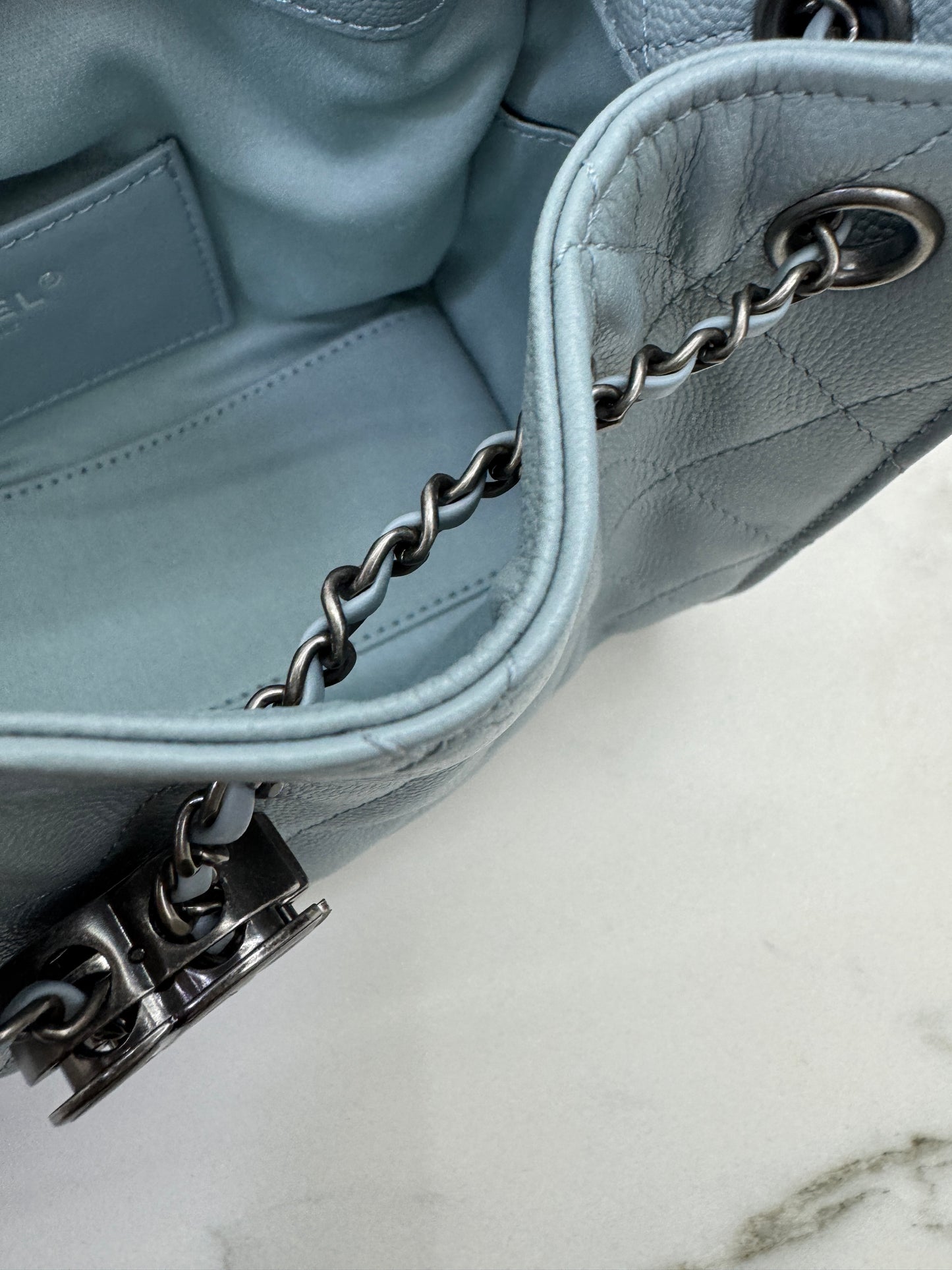 CHANEL Mini 25 Bag 霧霾藍銀扣