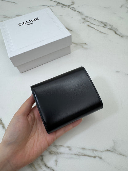 CELINE Wallet 凱旋門金扣Box皮