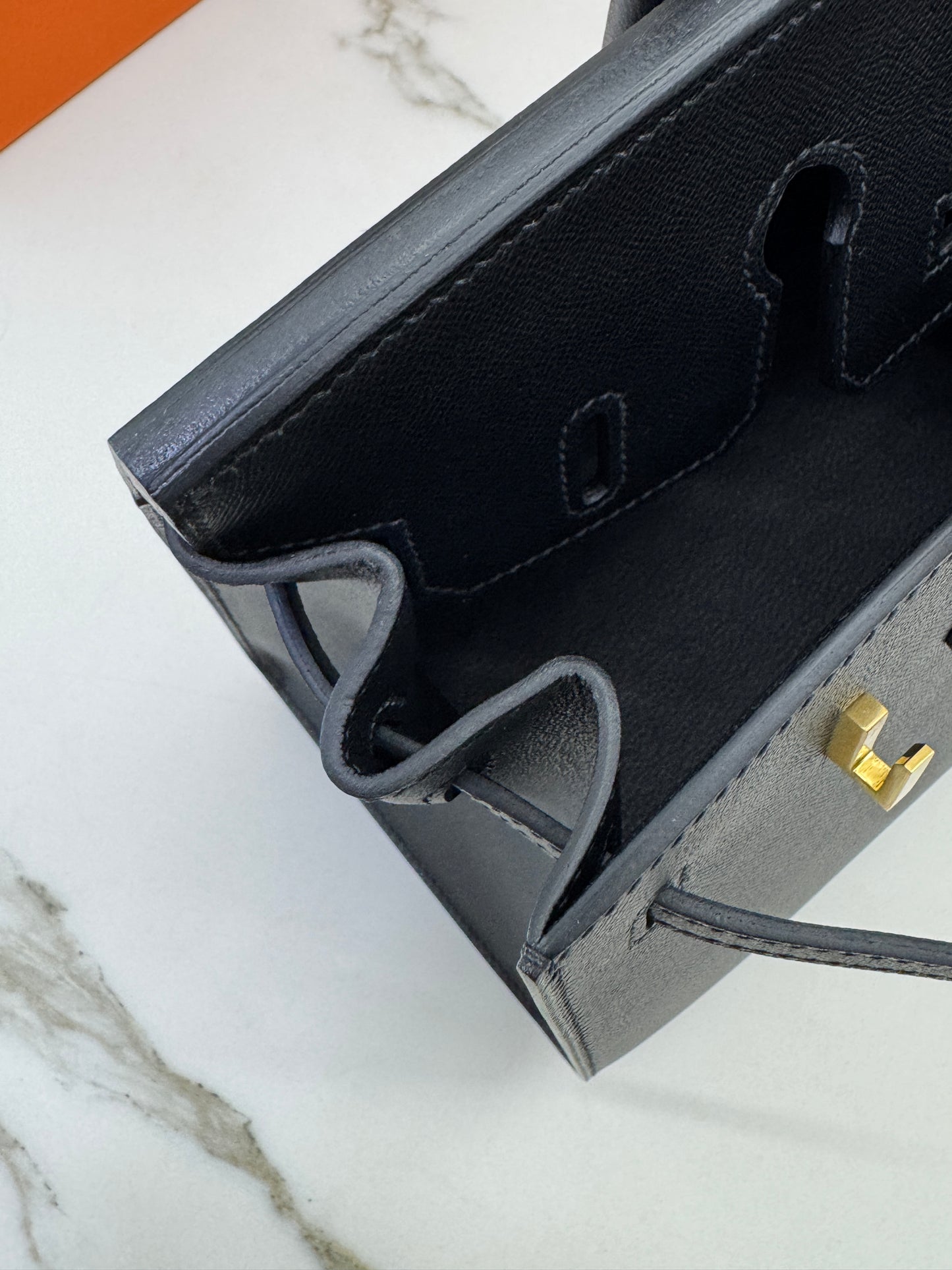 HERMES Birkin 25 黑色 Madame 拉絲金扣 89 Noir Sellier
