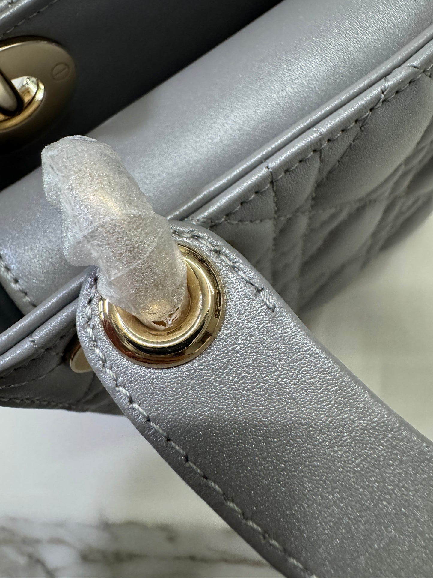 DIOR Lady Dior Mini 珠光灰