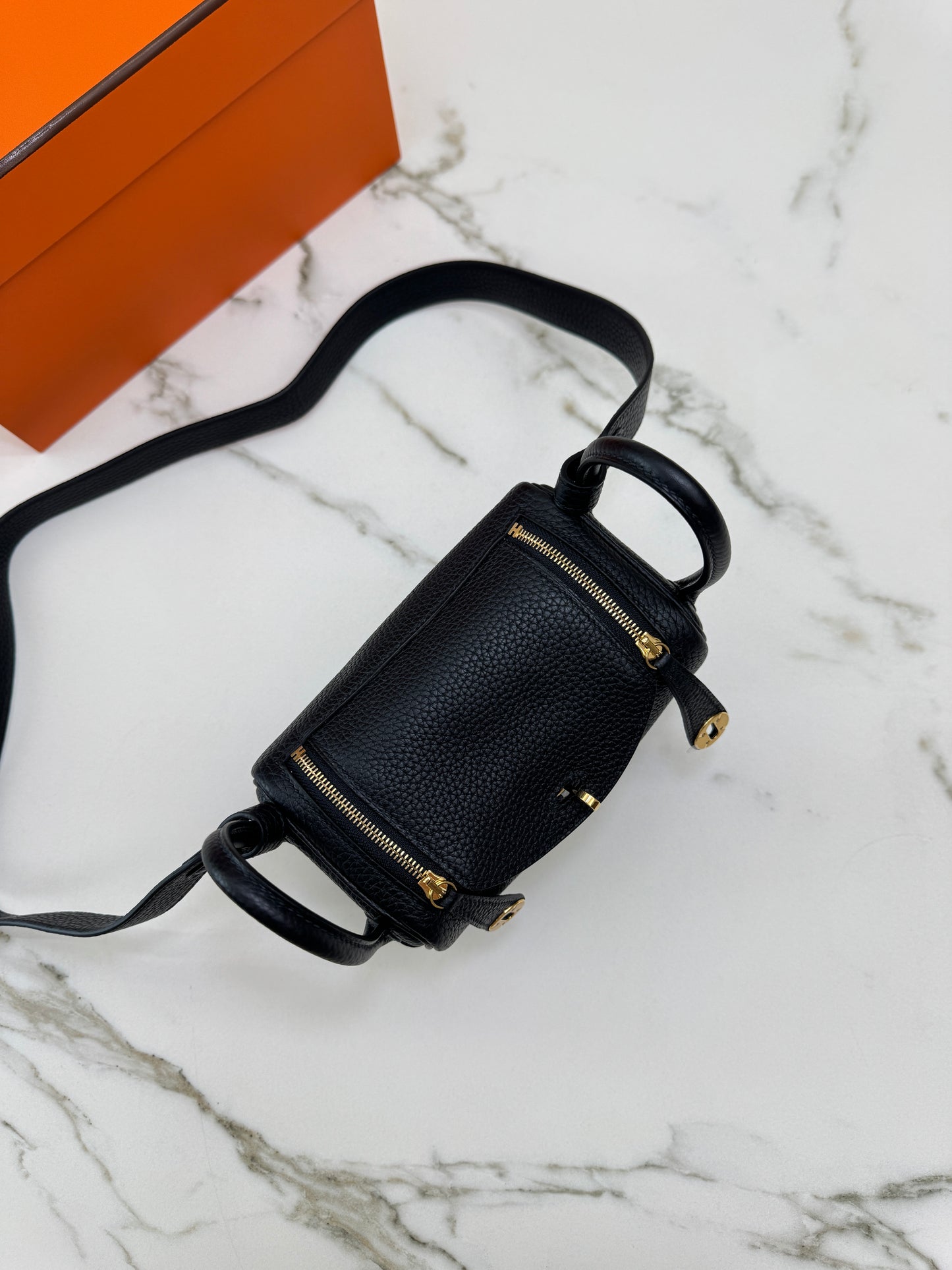 HERMES Mini Lindy II 黑金 Nior TC GHW