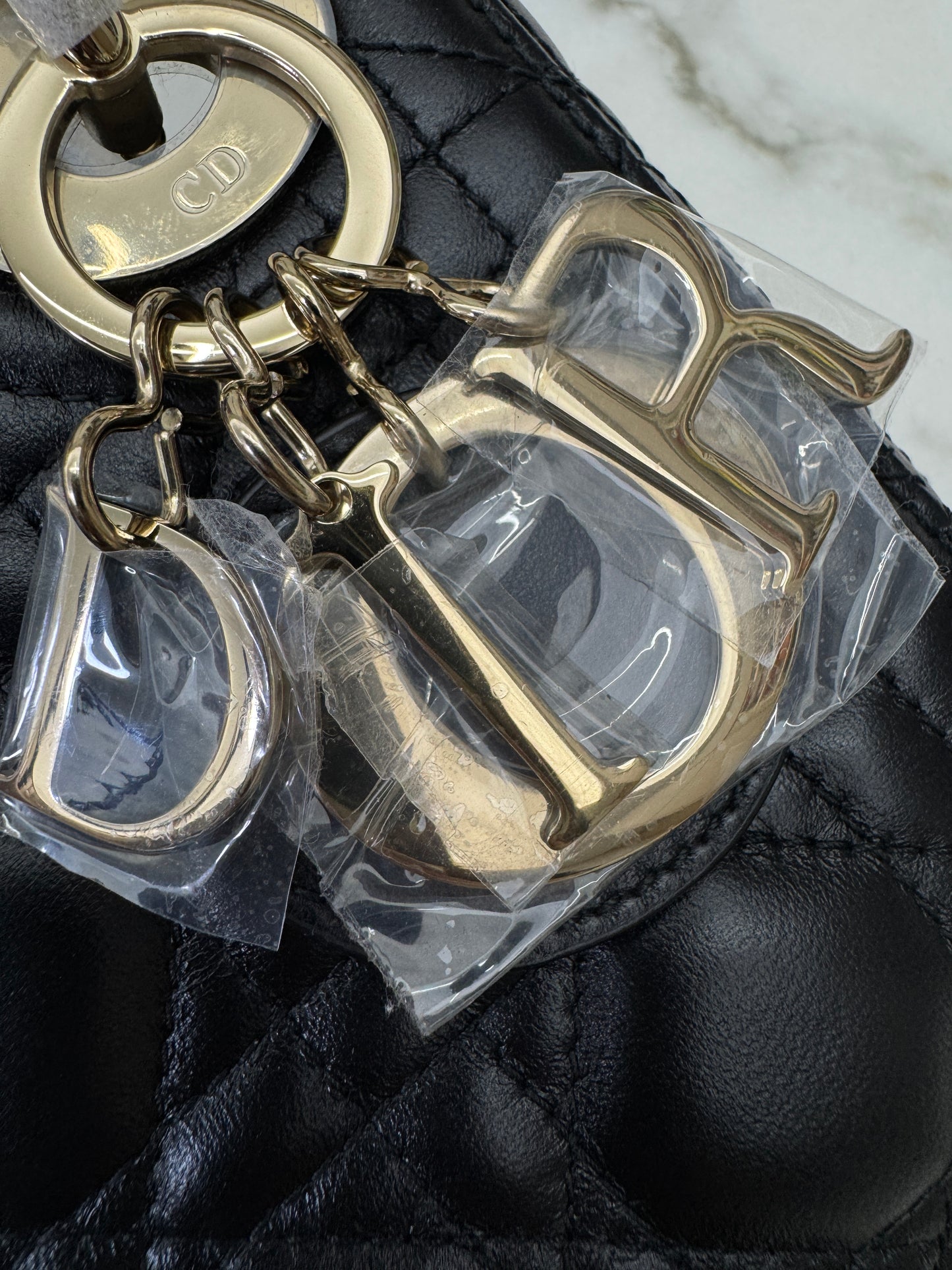DIOR Mini Lady Dior 黑色羊皮