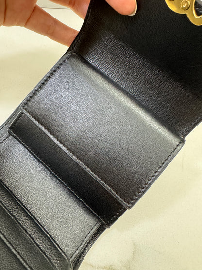 CELINE Wallet 凱旋門金扣Box皮