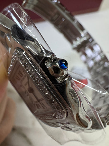 CARTIER 獵豹中號 天然真鑽 銀色