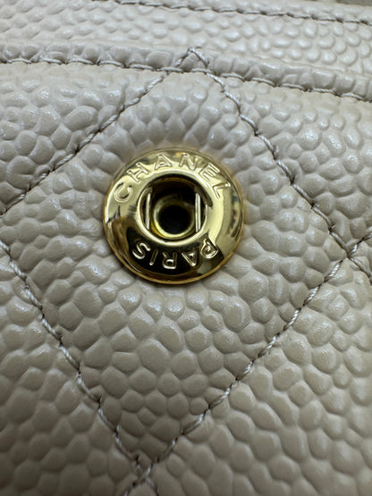 CHANEL CF23 Small 米杏色牛皮金扣 Beige Caviar Calfskin GHW