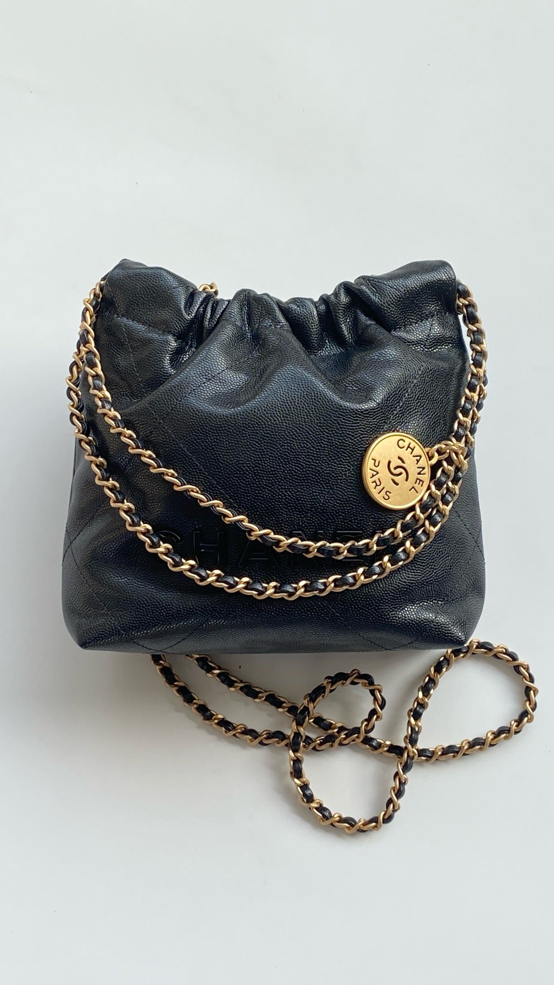 CHANEL Mini 22 Bag 荔枝牛皮