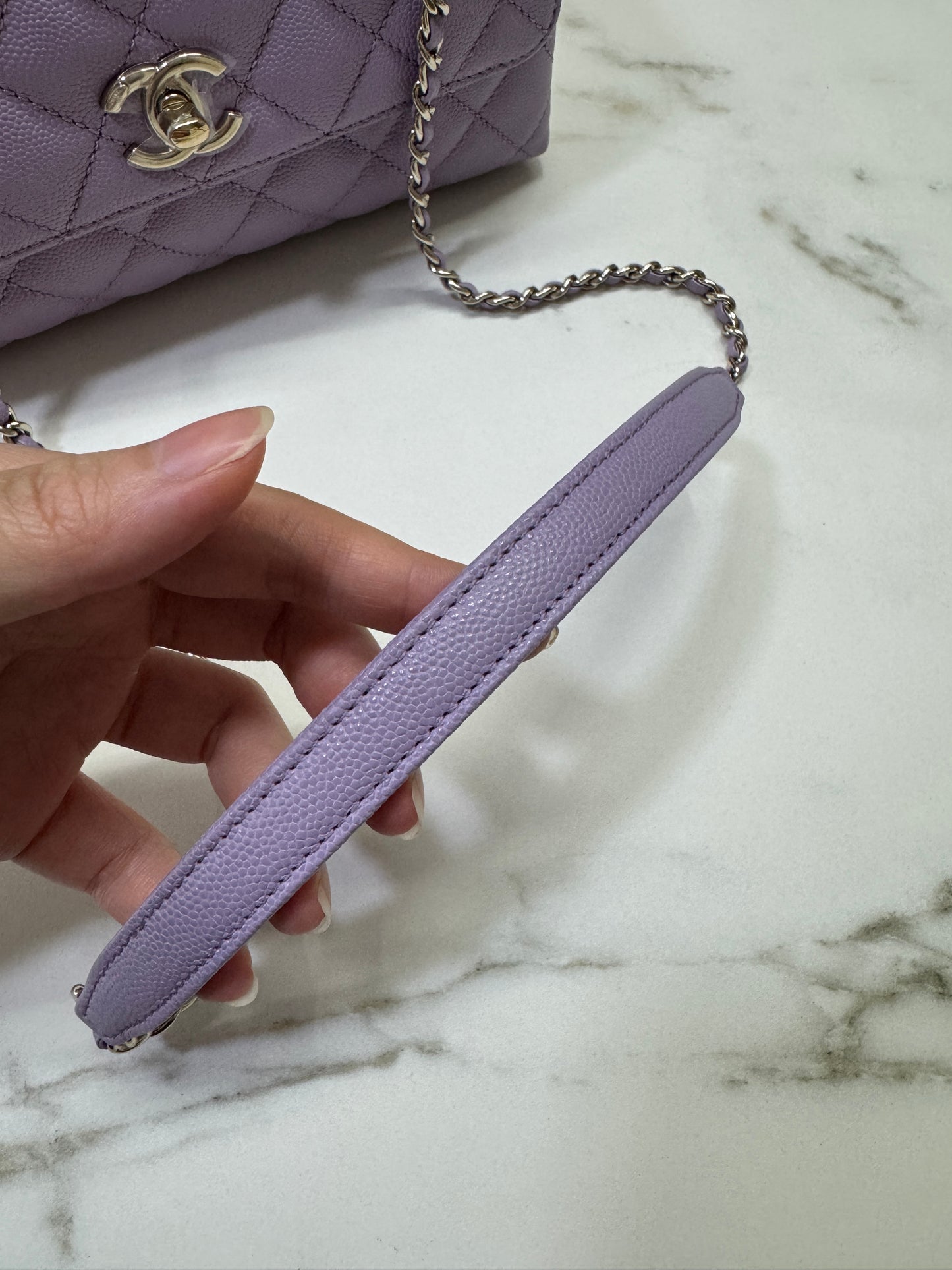 CHANEL Coco Handle 24P紫色 Small