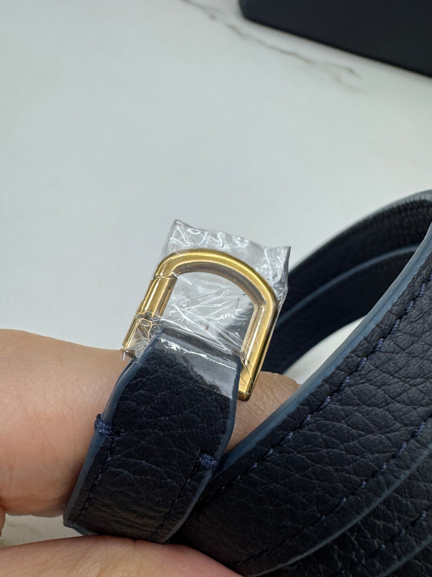 LORO PIANA Extra Pocket 19 海軍藍金扣