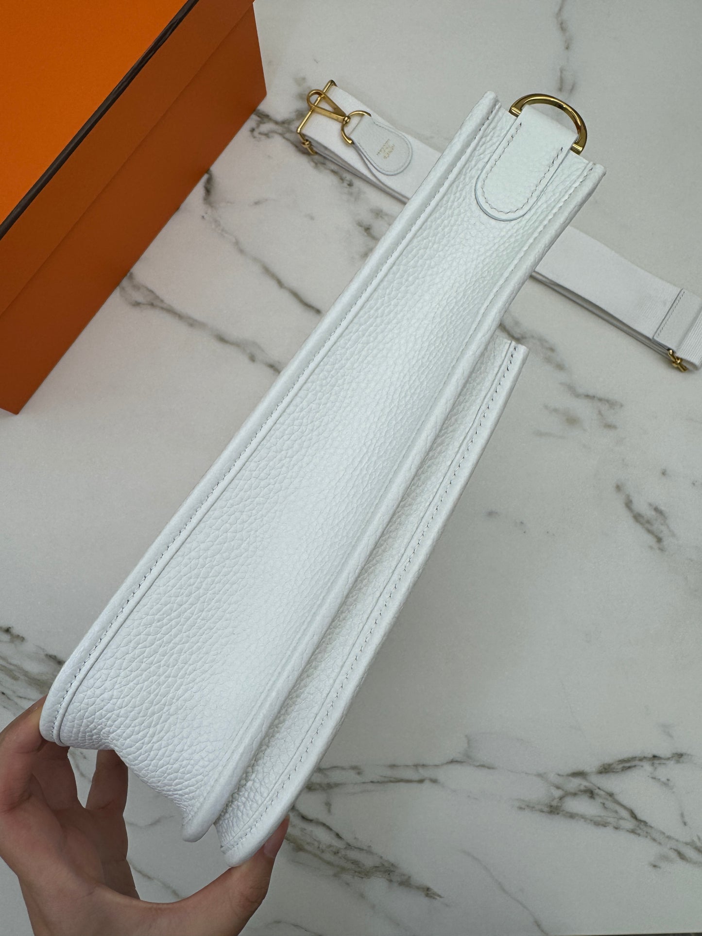 HERMES Evelyn29 新白色金扣 0U New White GHW