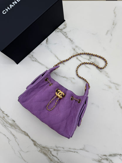 CHANEL Mini 25 Bag 紫色麂皮