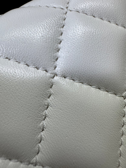 CHANEL 23A水鑽手柄 Mini CF Handle 白色