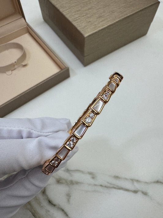 BVLGARI Serpenti Bracelets白貝母玫瑰金手鐲