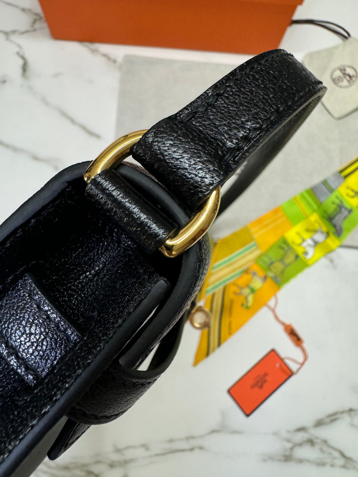 HERMES Kelly Elan 黑金 山羊皮 Mysore