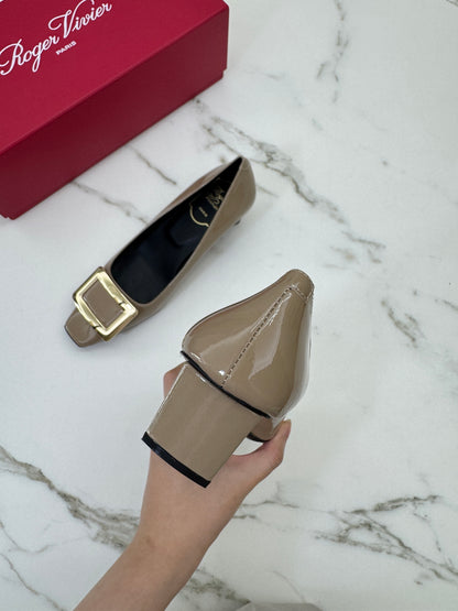 RV Trompette 方跟 4.5cm 大象灰（米色）Beige