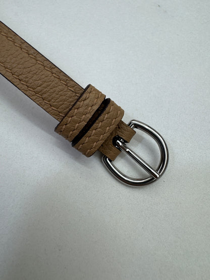 HERMES Kelly Danse 奶茶色銀扣 Chai Evercolor PHW