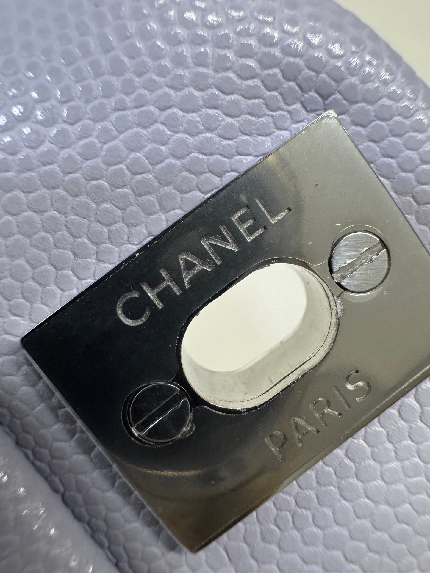 CHANEL CF25 Medium 21K香芋紫銀扣 牛皮 caviar