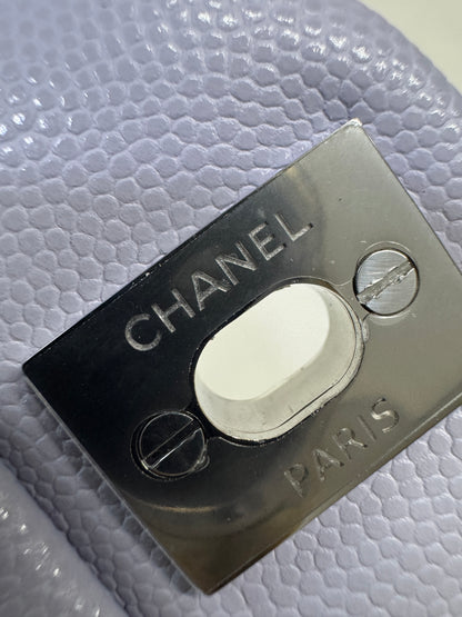 CHANEL CF25 Medium 21K香芋紫銀扣 牛皮 caviar