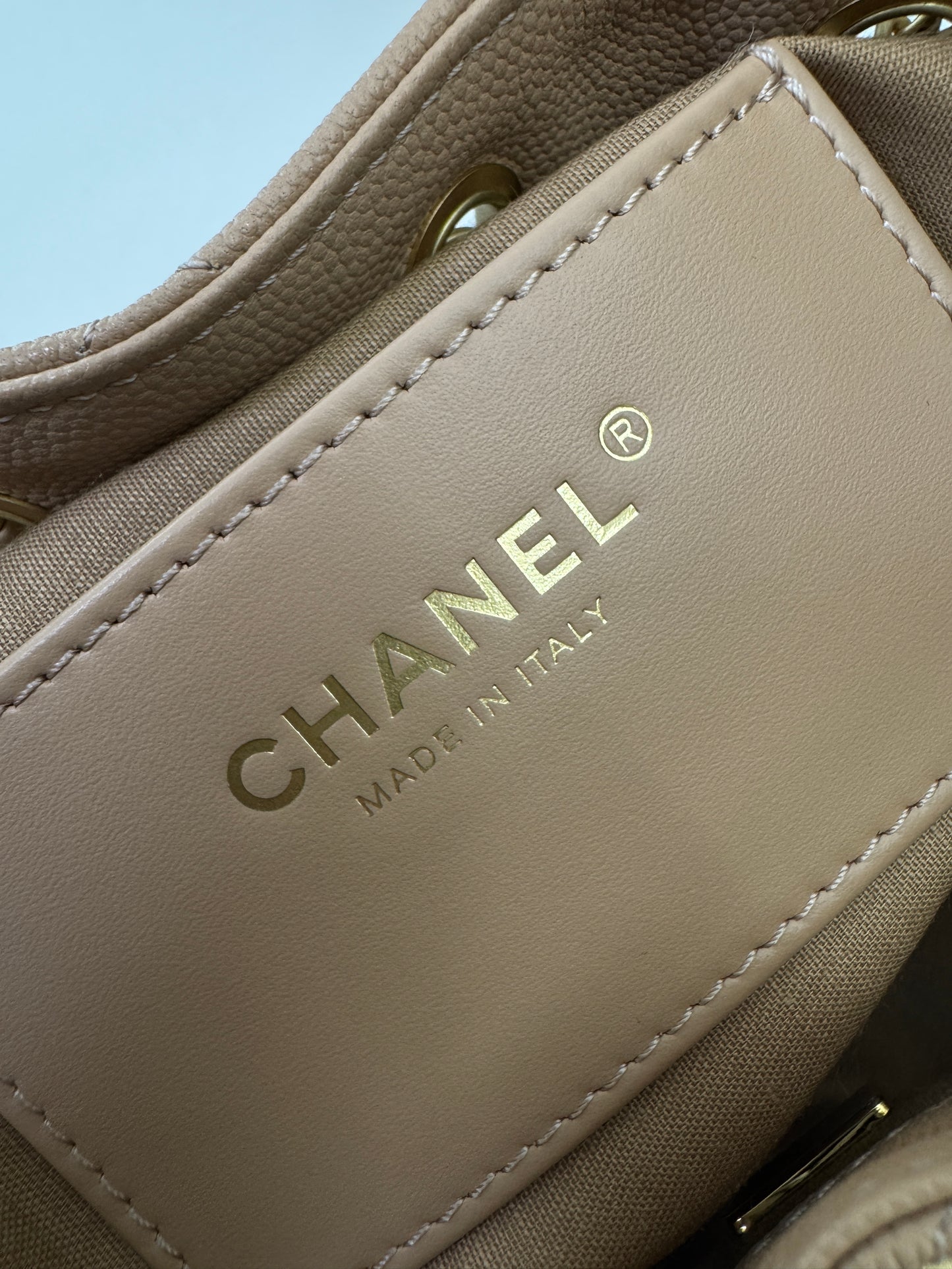 CHANEL Mini 25Bag 奶茶杏荔枝皮 Caviar Calfskin