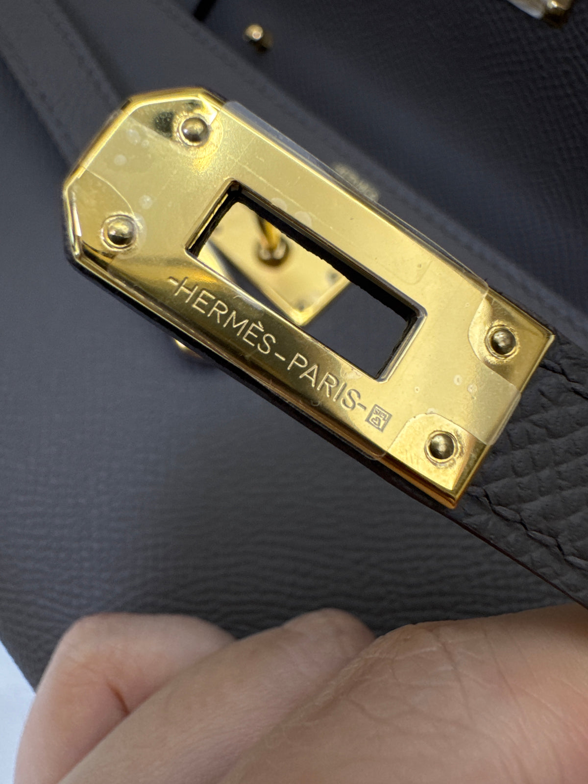 HERMES Kelly to-go 錫器灰金扣 Epsom