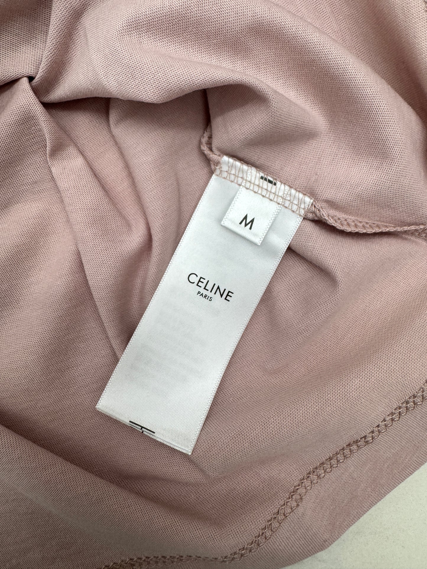 CELINE 短袖T恤 髒粉色