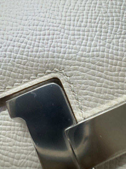 HERMES Mini Constance 奶灰色銀扣 Epsom M4 Gris Pale PHW
