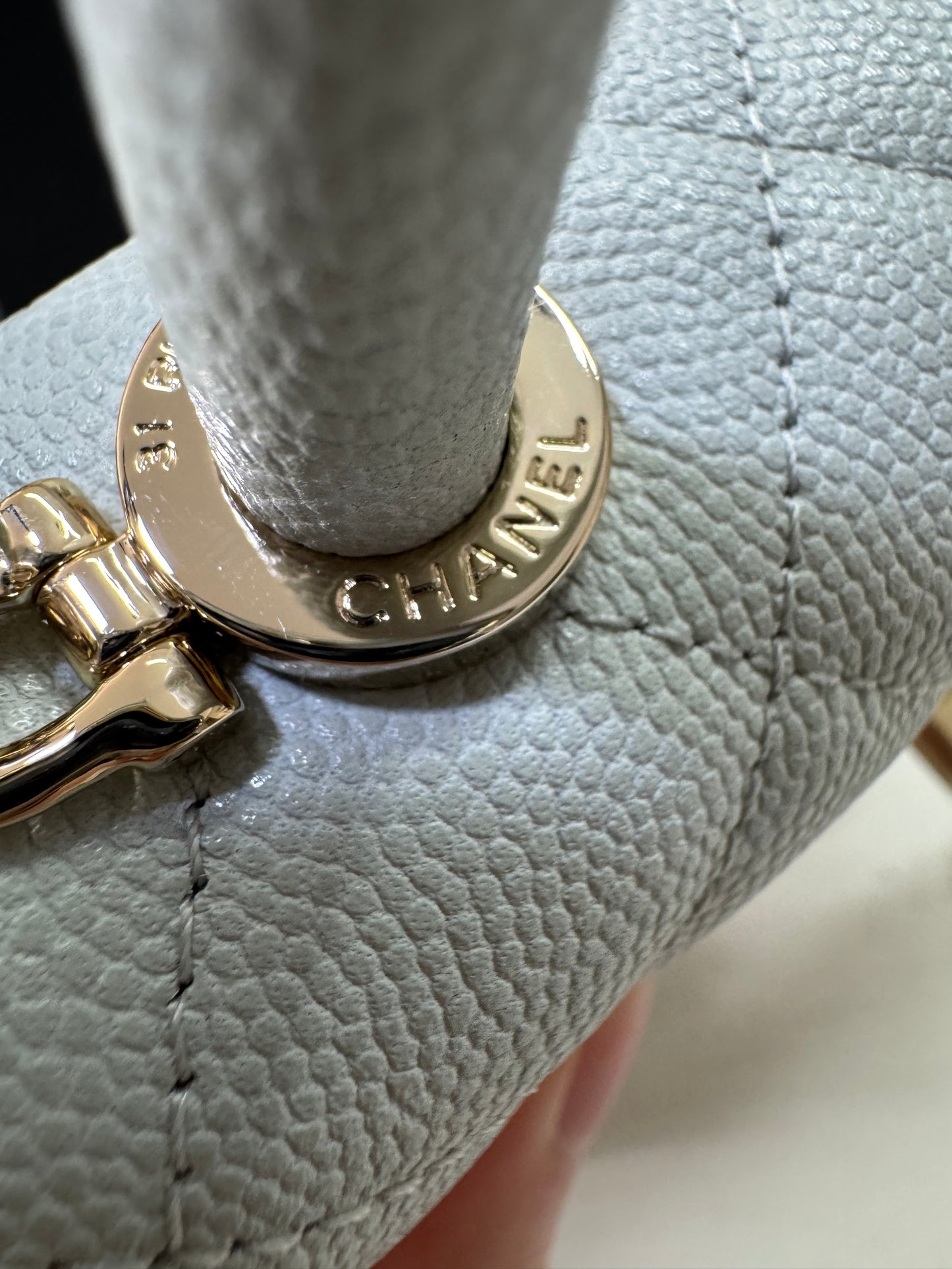 CHANEL 超Mini Coco Handle 24K 灰藍色
