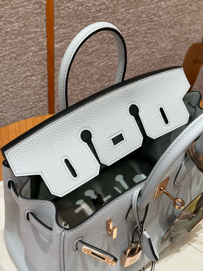 HERMES Birkin25 聖杯藍 玫瑰金扣 togo 08