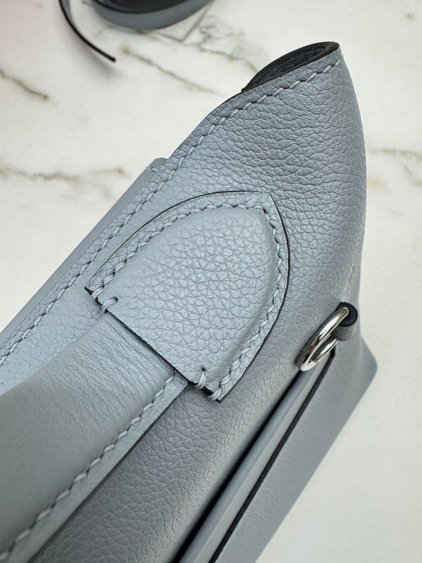 HERMES Mini 2424 木偶灰銀扣 Evercolor Gris Platin PHW