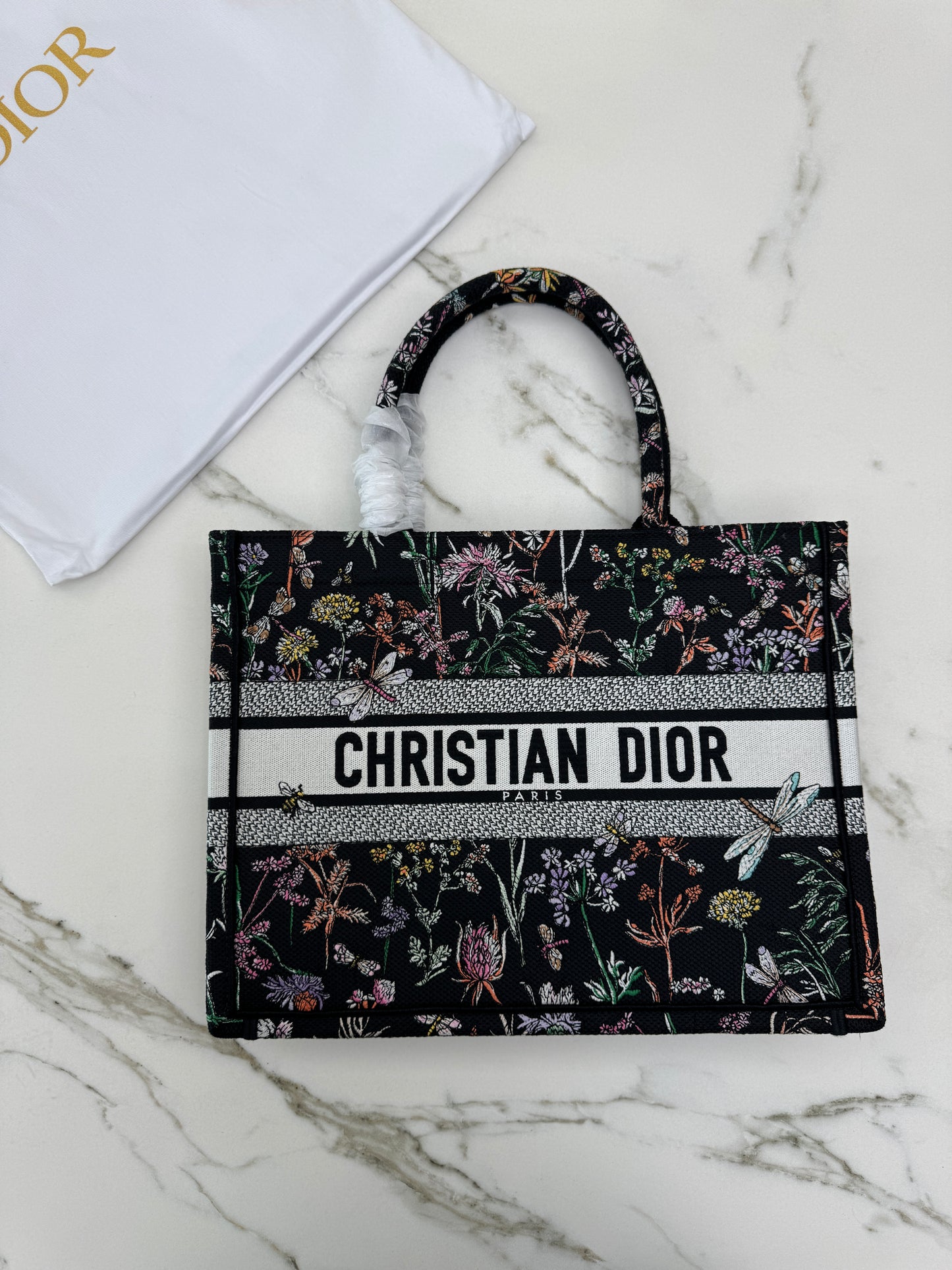 DIOR Book Tote Herbarium Black Medium