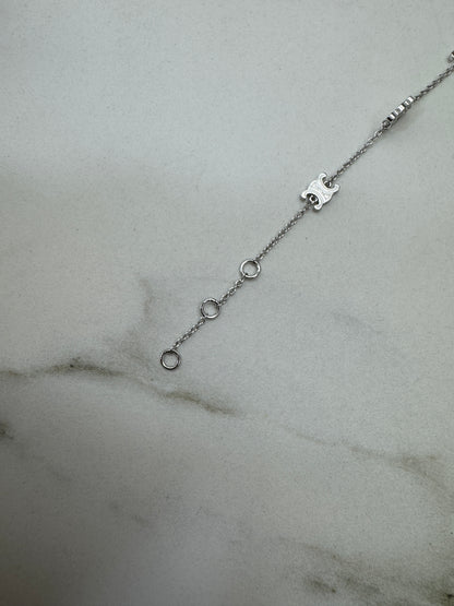 CELINE 凱旋門五花Logo手鏈 銀色