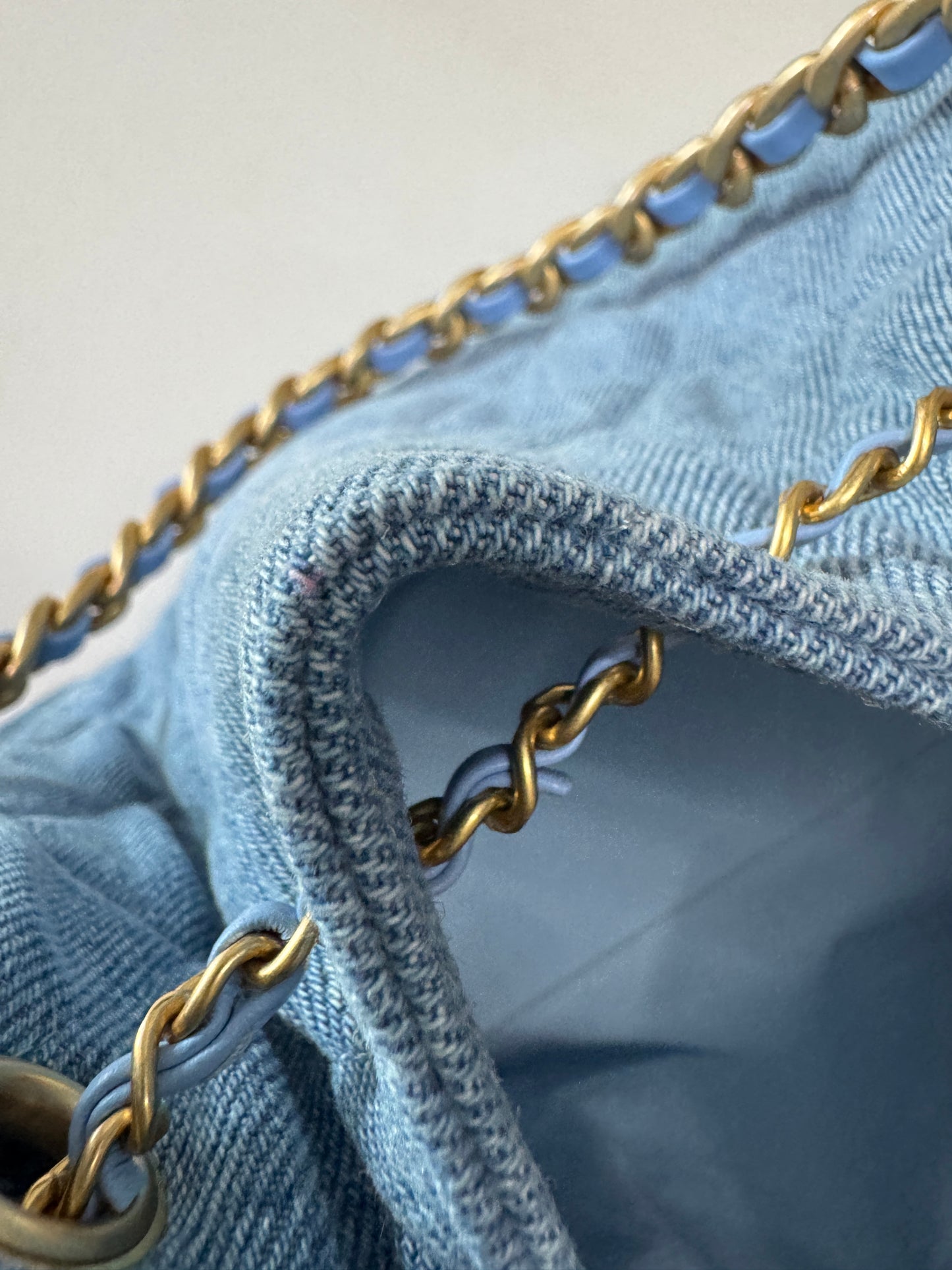 CHANEL 25 Bag 淺藍牛仔Small