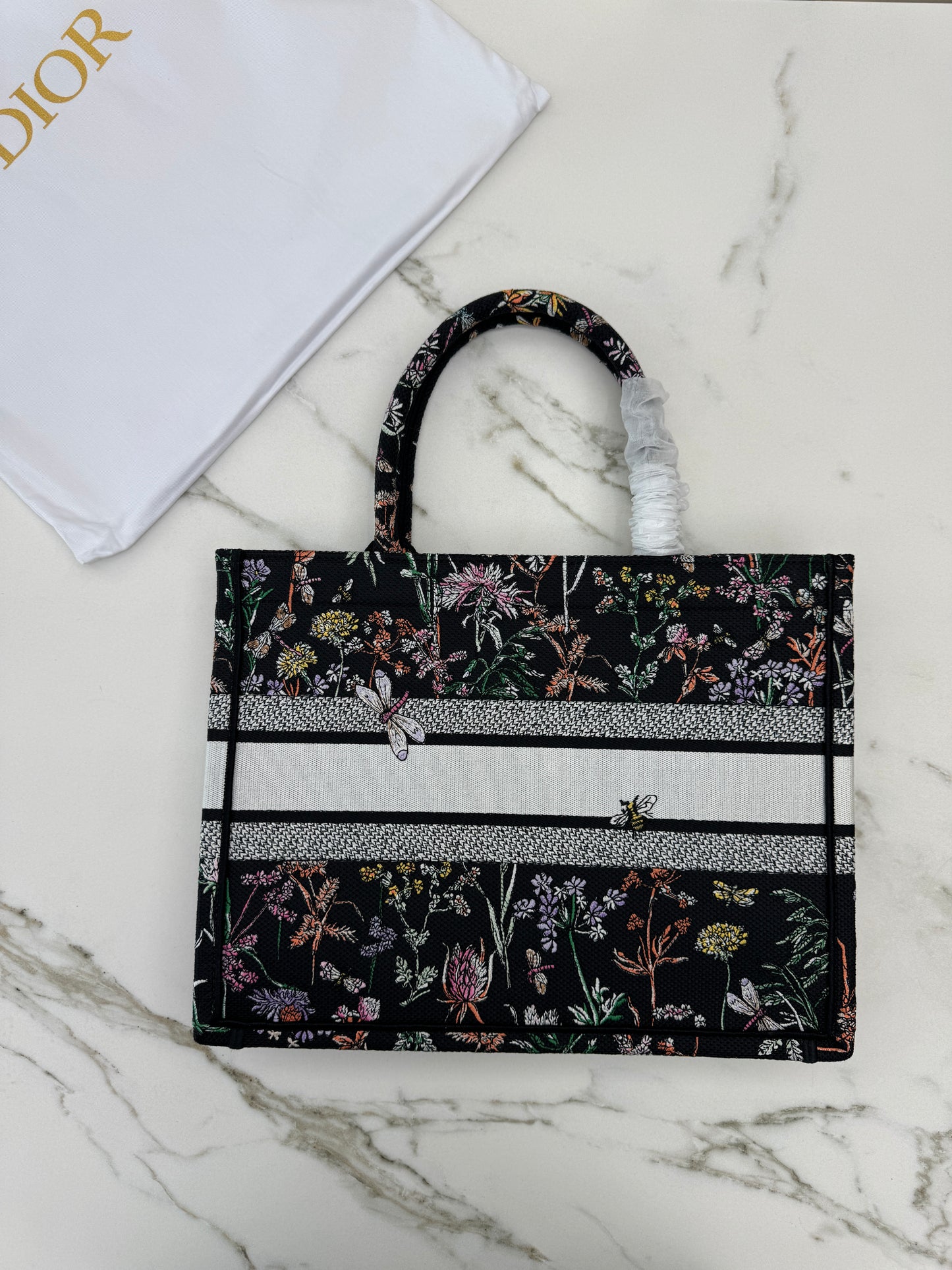 DIOR Book Tote Herbarium Black Medium