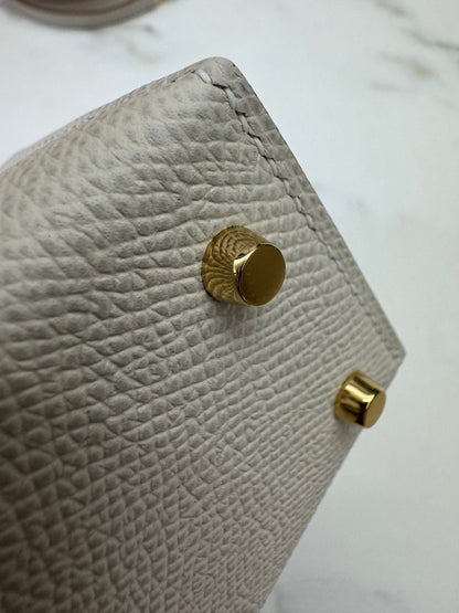 HERMES Mini Kelly II 奶昔白金扣 Epsom GHW