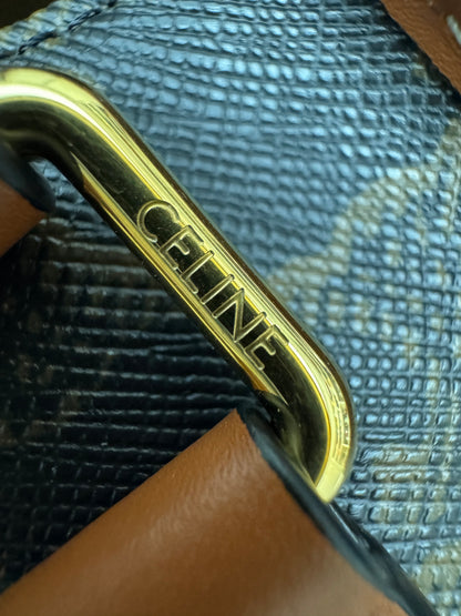 CELINE Folco 馬鞍包 深色老花