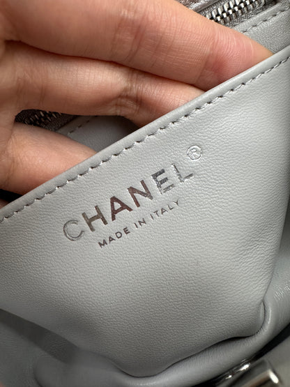 CHANEL 25B調節扣 銀色方胖子 Mini CF Square Caviar Calfskin