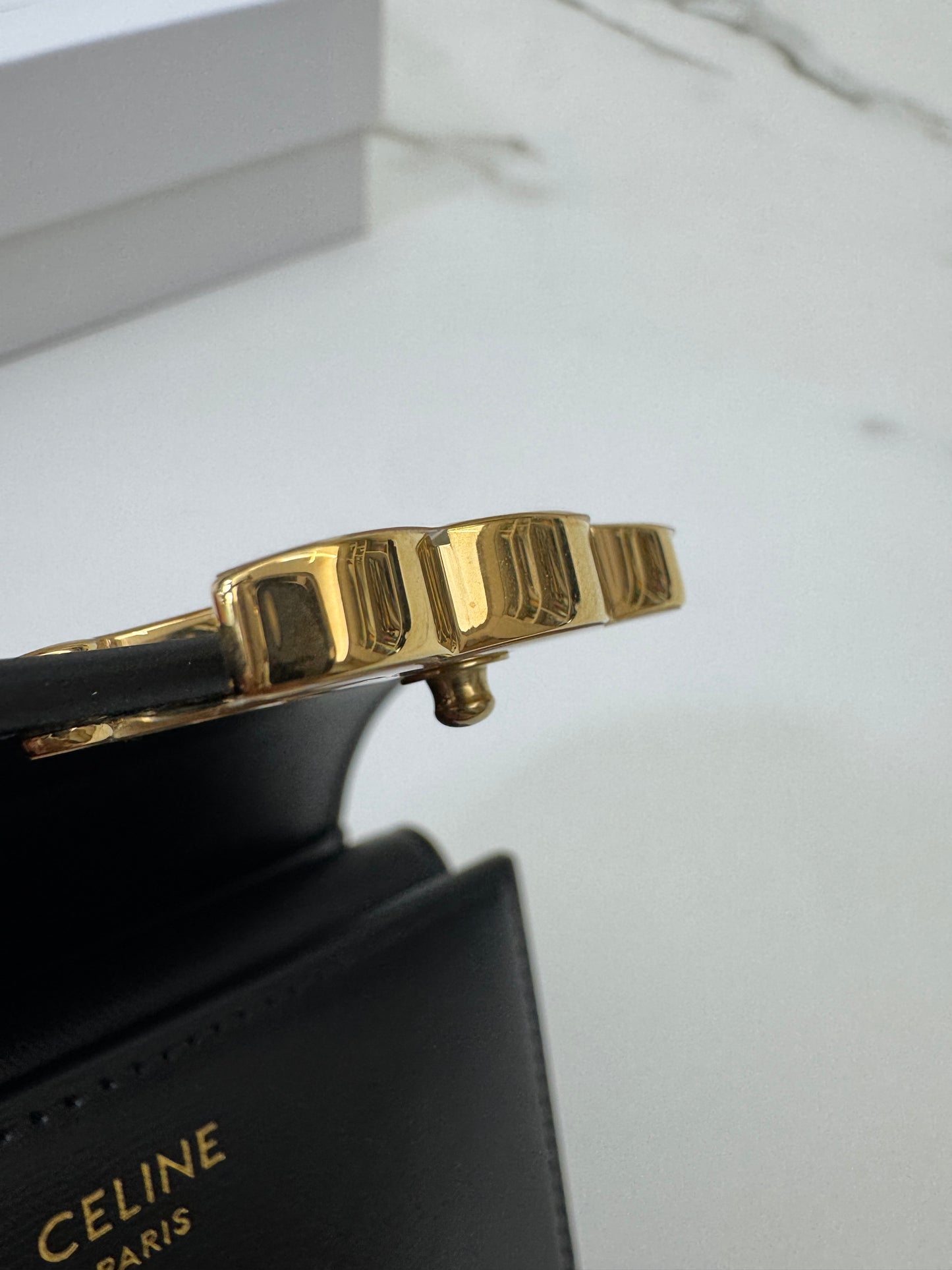 CELINE Wallet 凱旋門金扣Box皮