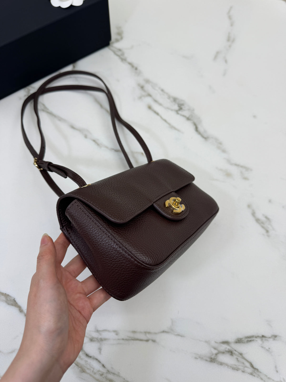 CHANEL Mini Maxi Flap 巧克力色