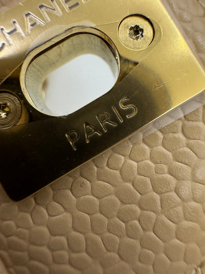 CHANEL CF23 Small 米杏色牛皮金扣 Beige Caviar Calfskin GHW
