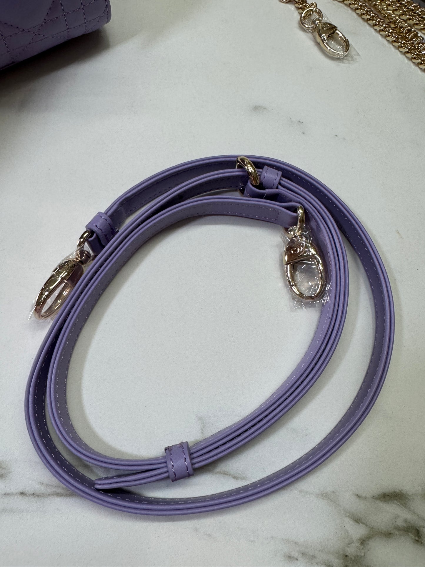 DIOR Mini Lady Dior 紫色羊皮