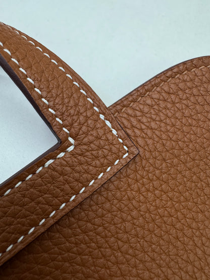 HERMES Halzan 25 金棕色金扣 TC Gold GHW