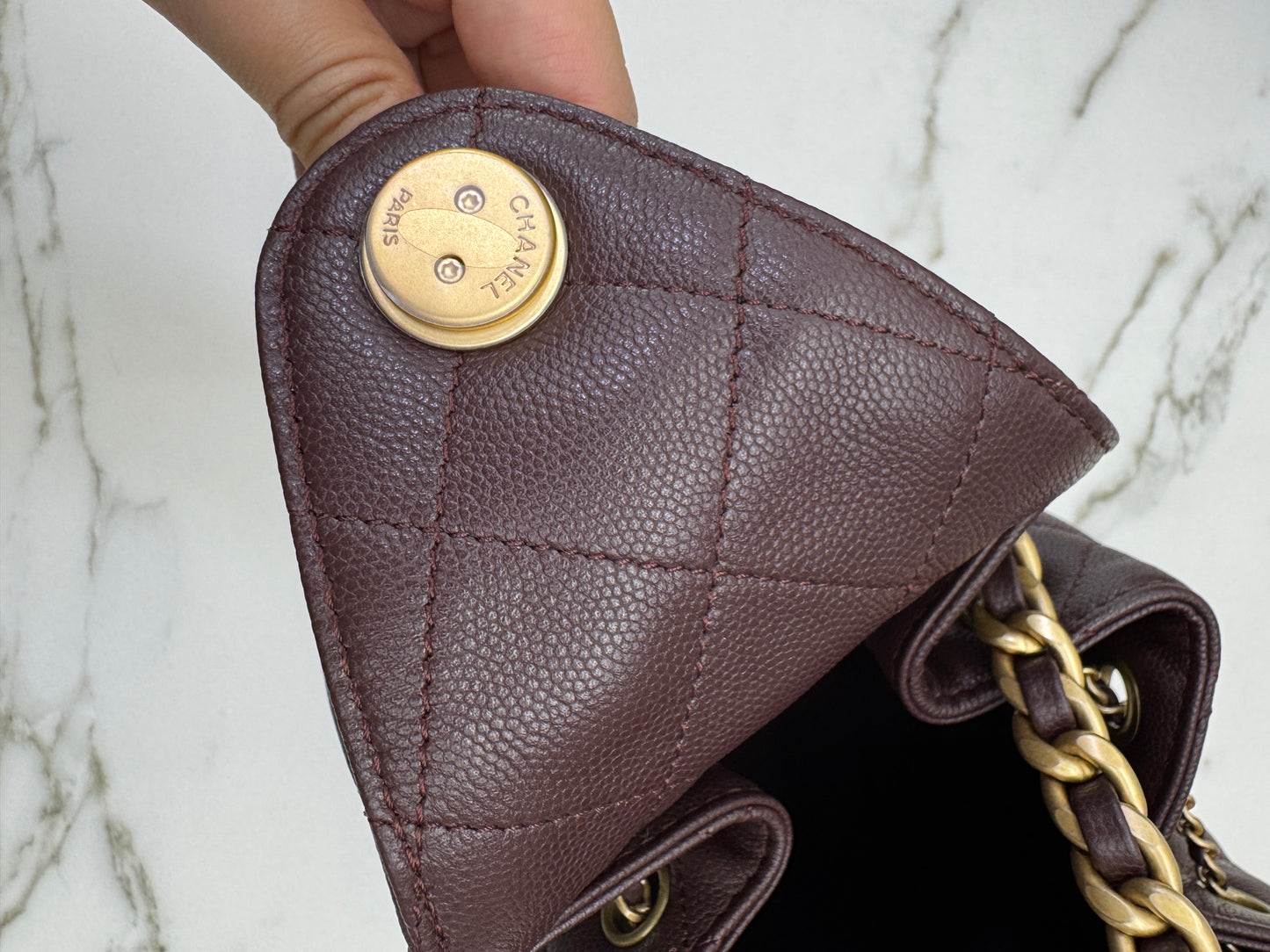 CHANEL 25Bag 荔枝牛皮 Small Chocolate