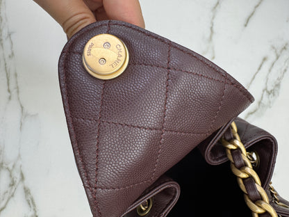 CHANEL 25Bag 荔枝牛皮 Small Chocolate